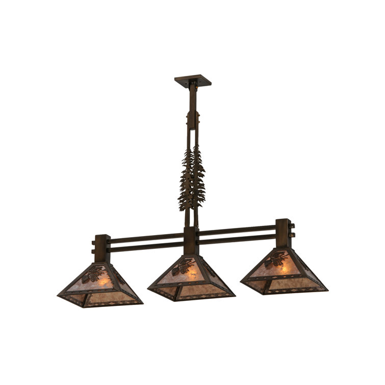 Meyda Lighting Winter Pine 3 Light Antique Copper Pool Table Lights
